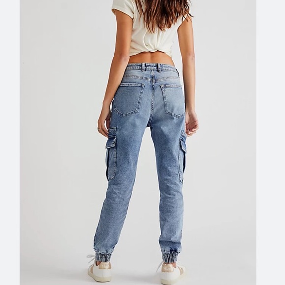 Free People x SER.O.YA Veronica Denim Joggers - Picture 7 of 12